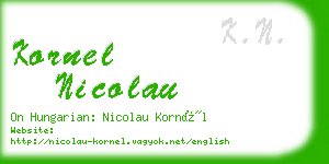 kornel nicolau business card